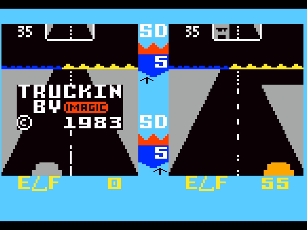 Title Screen of Truckin for Intellivision